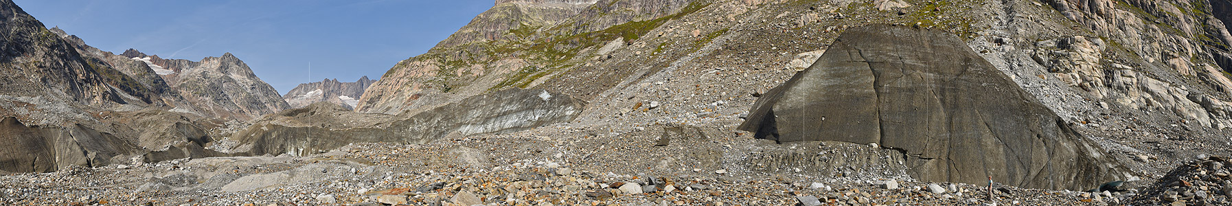 P020474a: Panoramafoto Toteis vor dem Unteraargletscher