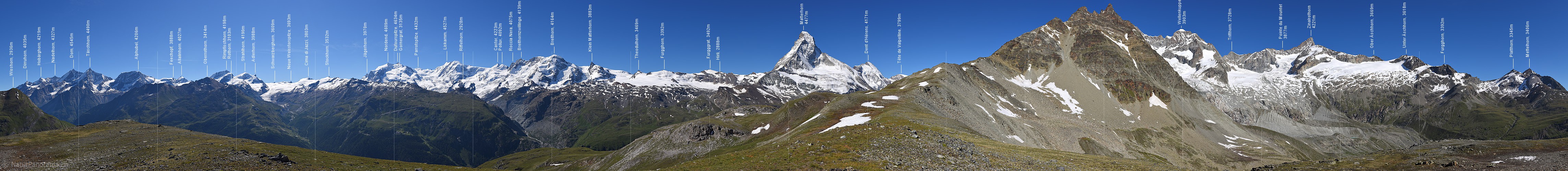 P018191a: 360° Panoramafoto Zermatter Viertausender