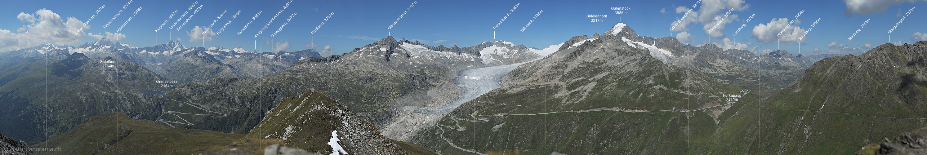 P006644: Bergpanorama Furka, Grimsel und Rhonegletscher