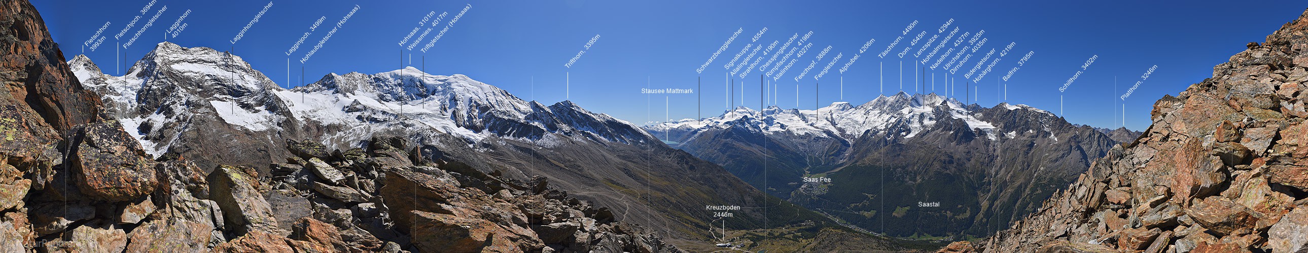 P023683: Gigapixel-Panoramafoto 4000er um Saas Fee