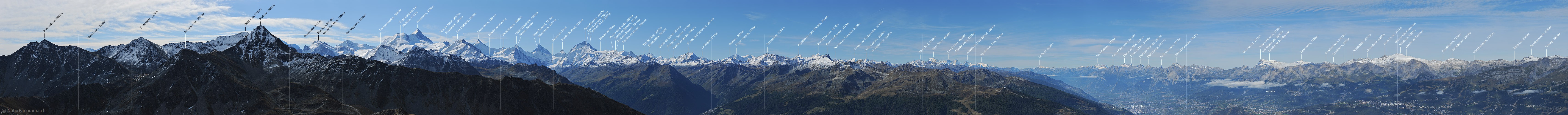 P013628a: Gigapixel-Panoramafoto Walliser und Waadtländer Alpen vom Illhorn