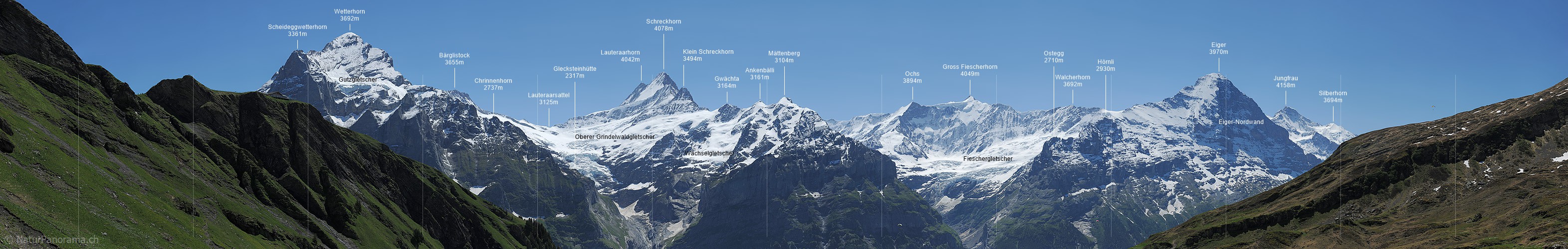 P013040a: Gigapixel-Panoramafoto Wetterhorn, Schreckhorn und Co.