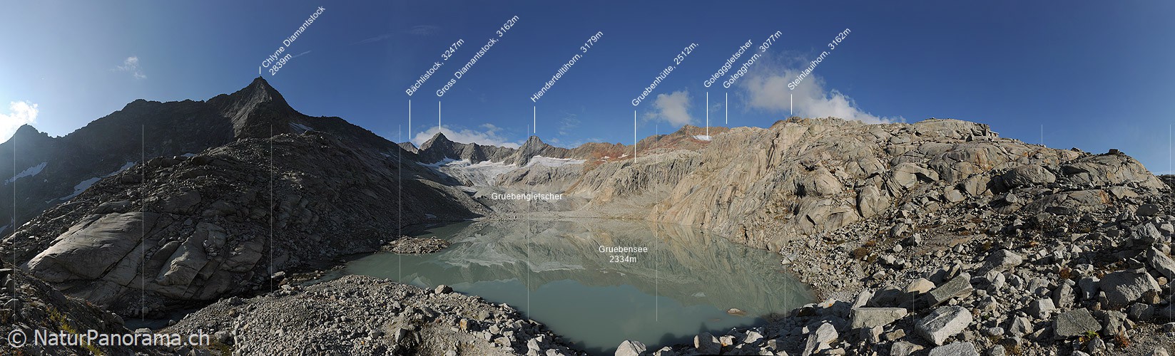 P005584: Grosspanoramabild Bergsee in hochalpiner Umgebung (Gruebensee)