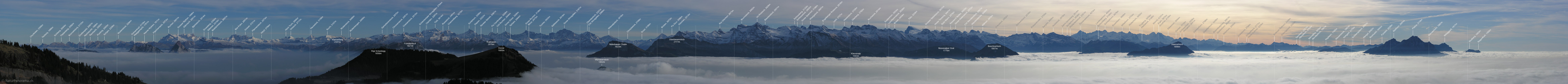P001561h: Langes Panoramafoto Zentralalpen von der Rigi