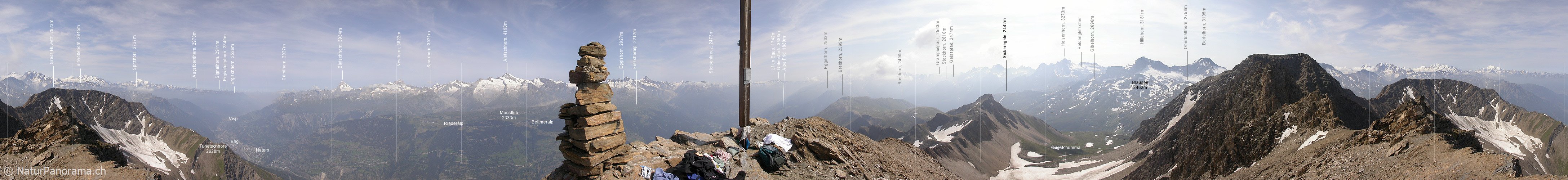 P000020: Gipfelpanorama Bättlihorn, Binntal