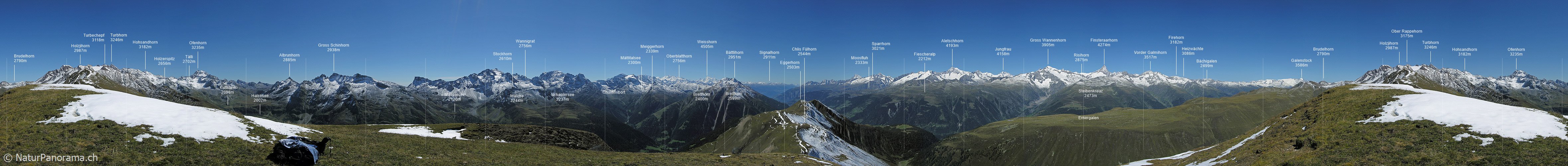 P001362: 360° Gipfelpanorama Grosses Fülhorn (Binntal)
