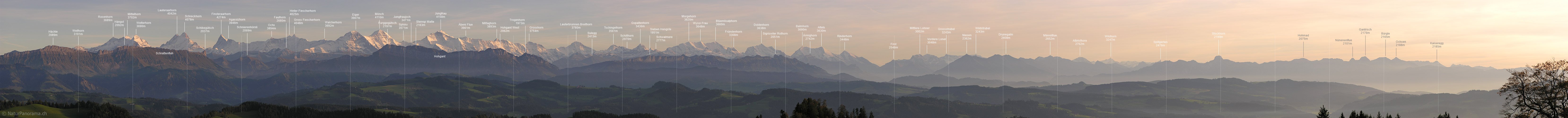 P001475: Panoramabild Abendstimmung über dem Emmental