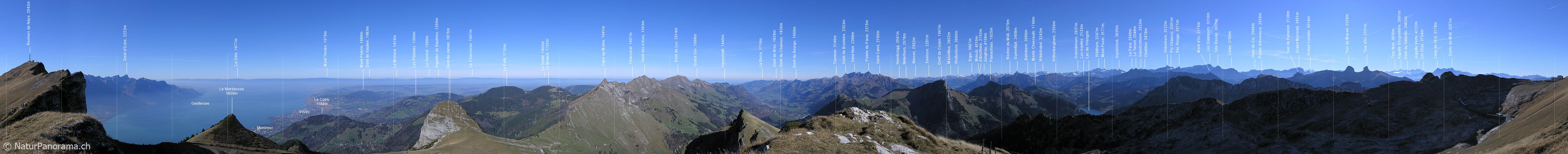 P001540: 360° Gipfelpanorama Rochers de Naye