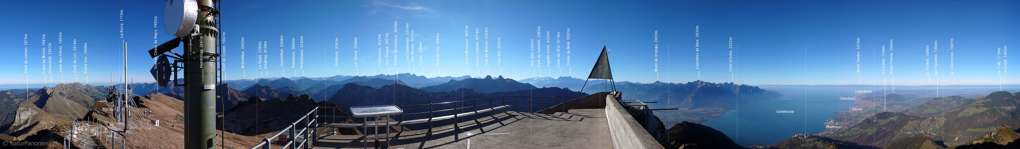 P001544: 360° Gipfelpanorama vom Rochers de Naye