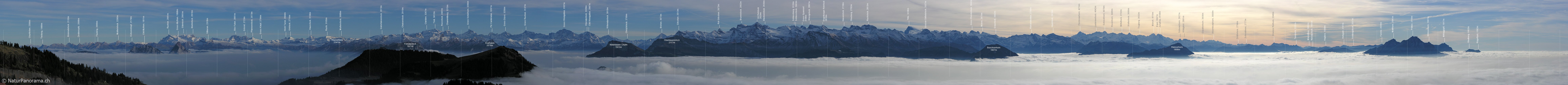P001561: Panorama Rigi Rotstock: Glarner Alpen - Urner Alpen - Berner Alpen - Pilatus