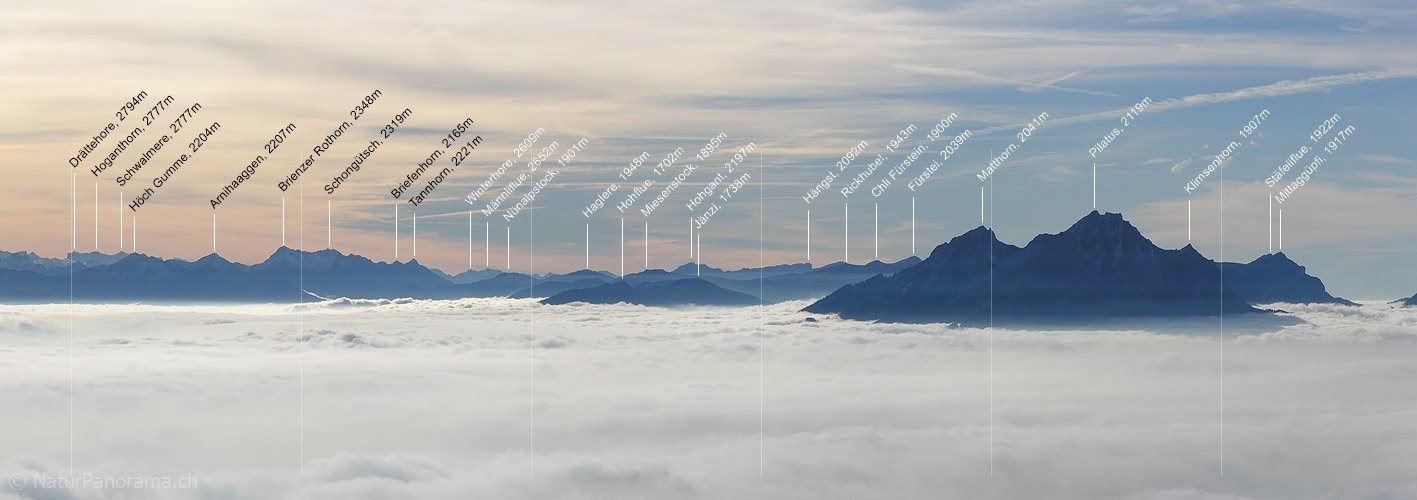 P001561d: Panoramafoto Pilatus und Nebelmeer