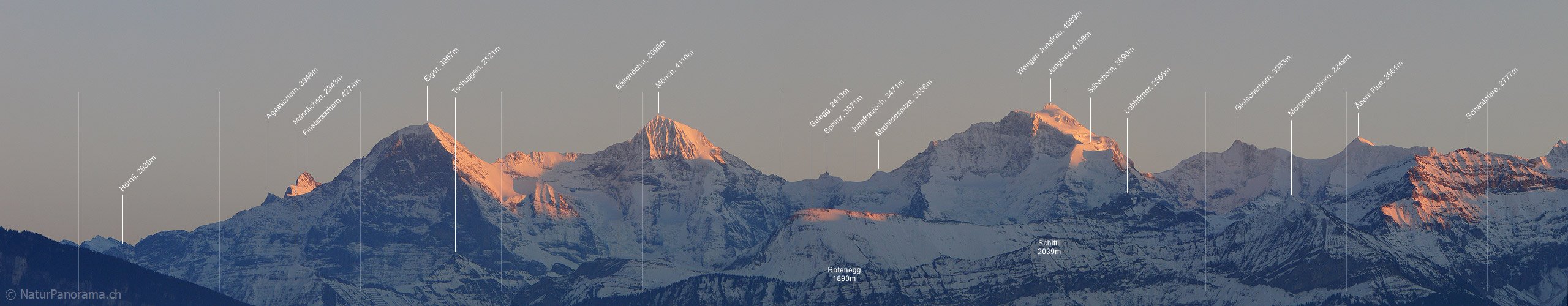 P001811: Panorama Evening over the Eiger, Mönch and Jungfrau