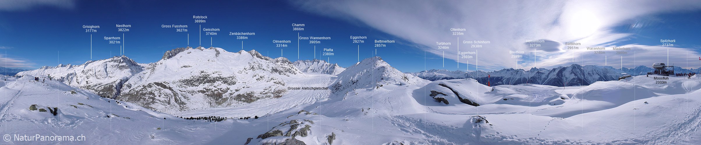 P001855: 360° Panoramic image Moosfluh and Aletsch glacier (Aletscharena)