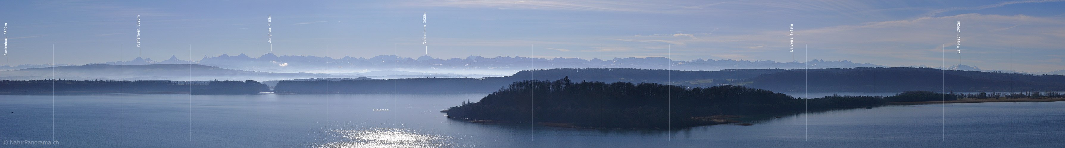 P001887: Panoramabild Alpenpanorama vom Bielersee