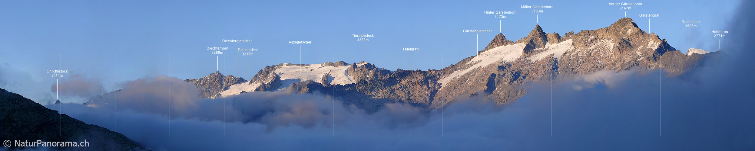 P002495: Grosspanorama Abendstimmung am Grimselpass