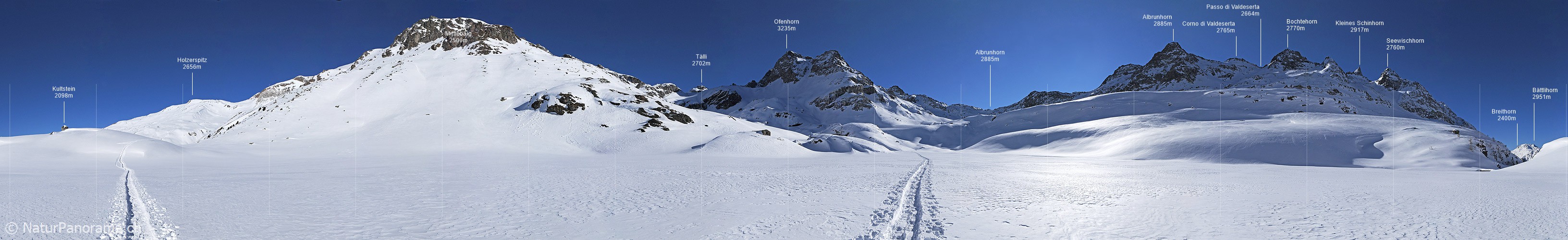 P003181: 360° Panoramic photo Winter landscape with ski trail