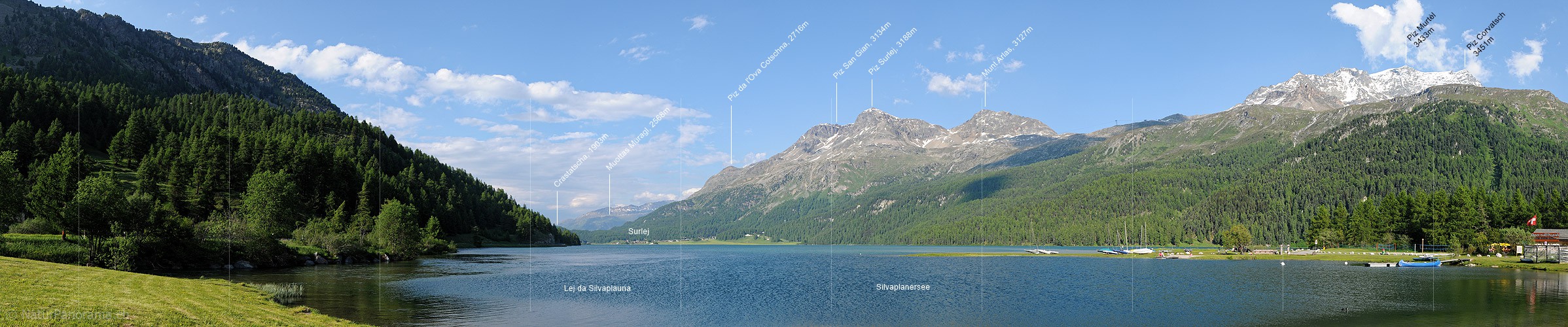 P003726a: Panoramafoto Silvaplanersee (Lej da Silvaplauna)