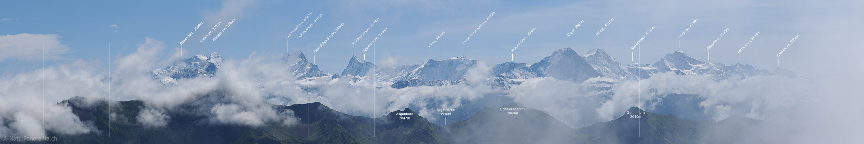 P003996: Panoramabild Wolkenspiel vor Alpenkette