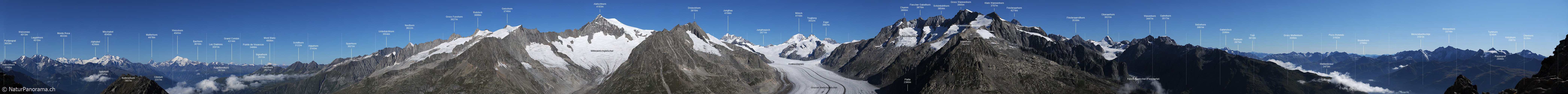 P004025: Grosspanoramabild Alpenpanorama vom Eggishorn