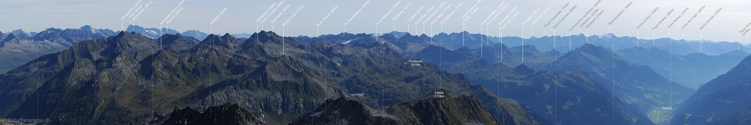P004107b: Panoramafoto Gotthardgebiet und nördliche Tessiner Alpen
