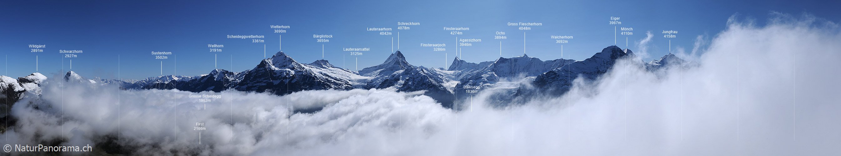P004141: Panoramabild Wolkenstimmung vor den Berner Hochalpen