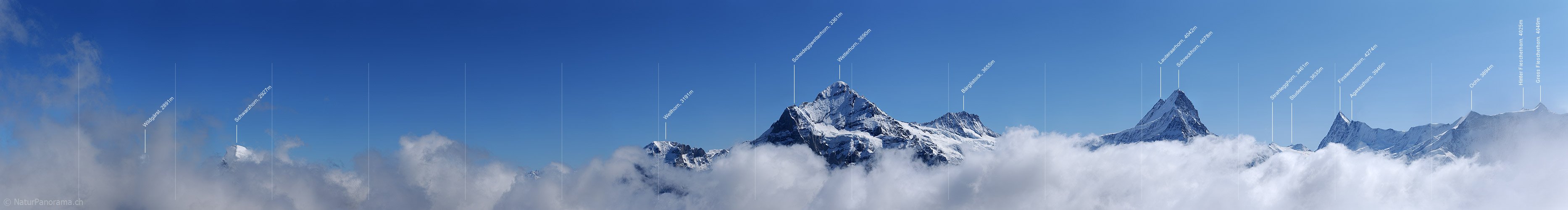 P004144: Panorama Wolkenstimmung vor Wetterhorn, Schreckhorn und Finsteraarhorn