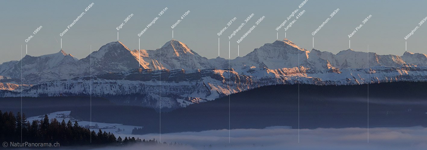 P004467a: Panoramafoto Eiger, Mönch und Jungfrau