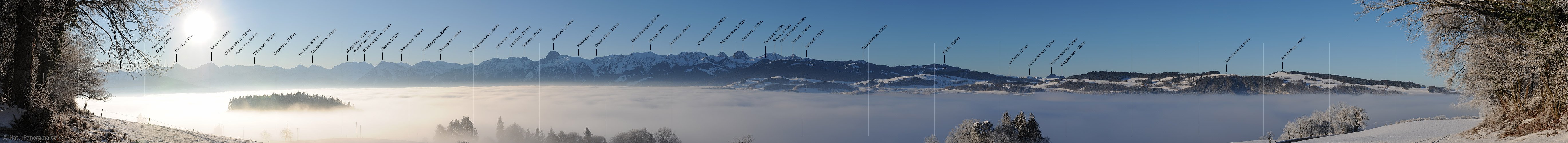 P004551: Panoramabild Nebelmeer über dem Gürbetal