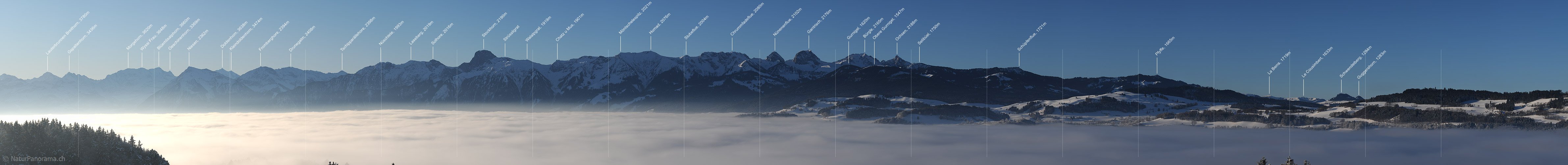 P004552a: Large panoramic sea of fog and Stockhornkette from Belpberg
