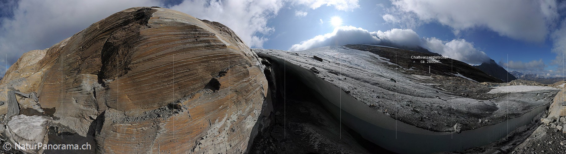 P005544: Panoramic picture of edge gap and glacier grotto