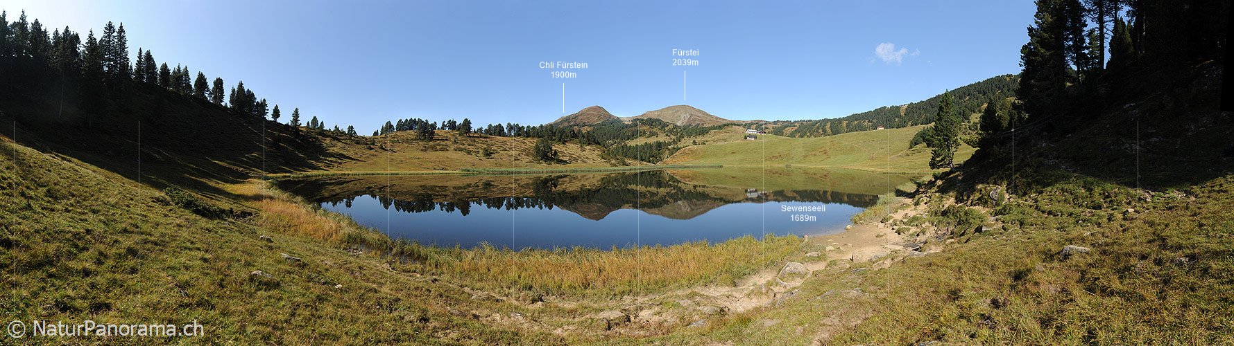 P005578: Grosspanoramabild Bergsee in Moorlandschaft (Sewenseeli)