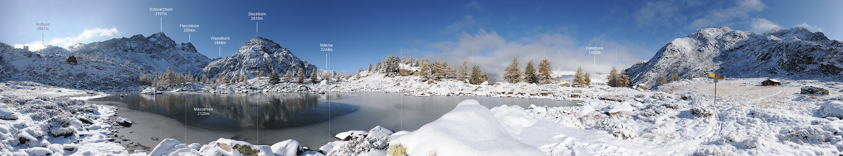 P005774: Grosspanoramabild Schwarzeis auf Bergsee (Mässersee)