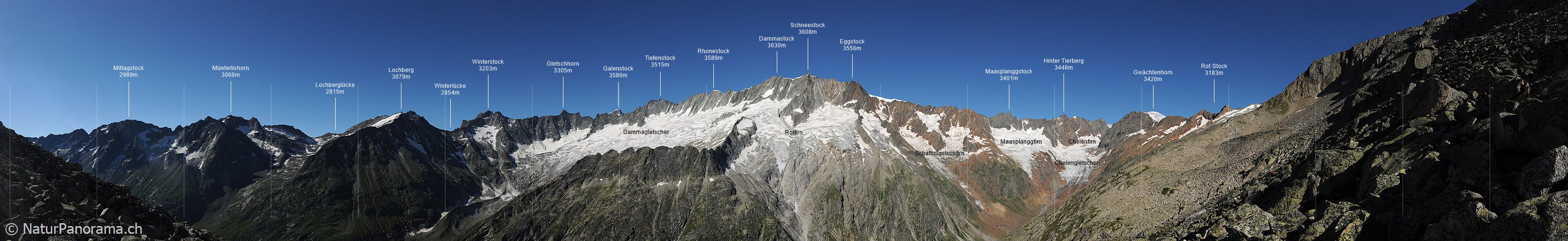 P006425: Panoramabild Dammastockmassiv von Osten