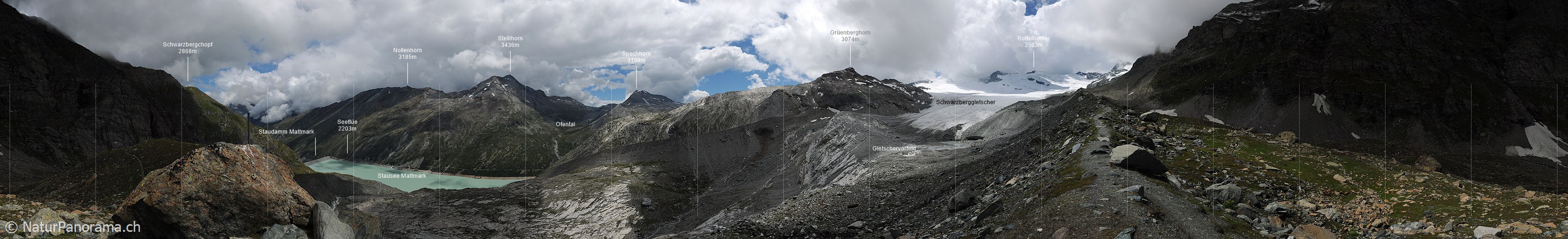 P006554: Panoramabild einer dramatischen Stimmung am Schwarzberggletscher