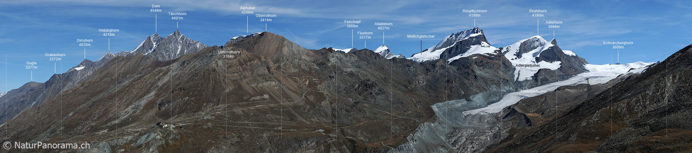 P006766: Grosspanorama Mischabel, Rimpfischhorn und Strahlhorn (Zermatt, Schweizer Alpen)