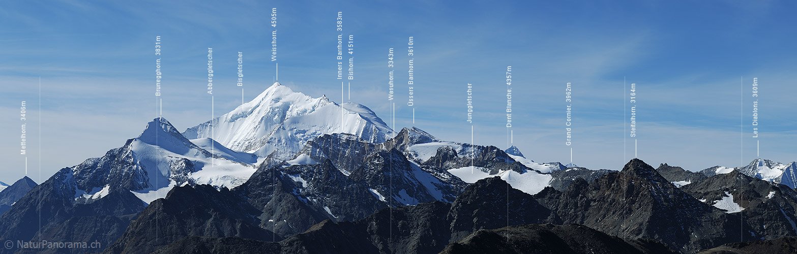P006786a: Panoramabild Weisshorngruppe vom Augstbordhorn