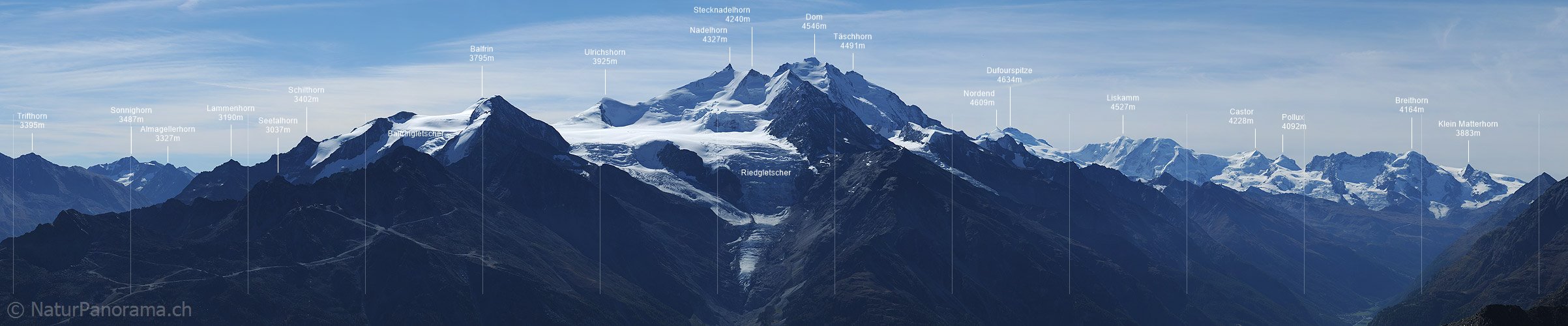 P006788a: Hochauflösendes Panoramabild Mischabel vom Augstbordhorn