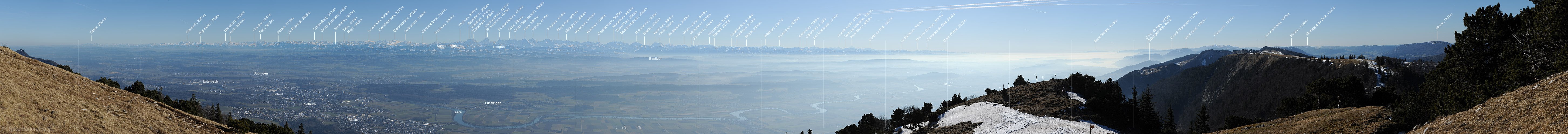 P007184: Panorama Blick von der Hasenmatt über das Mittelland zu den Alpen