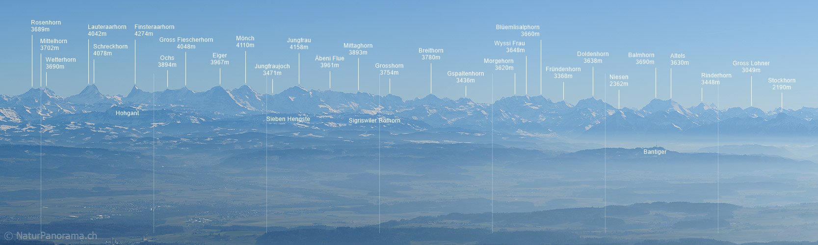 P007184b: Panorama Berner Alpen und das Mittelland von der Hasenmatt