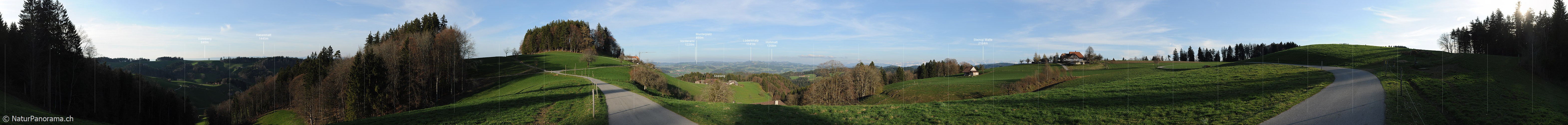 P007283: Panoramabild Nebenstrasse in Emmentaler Hügellandschaft