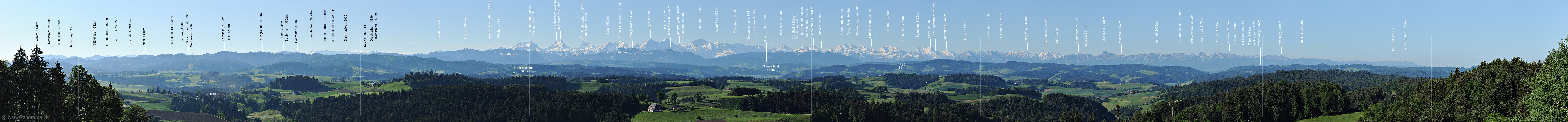P007563: Panoramabild Emmental und Berner Alpen von der Lueg