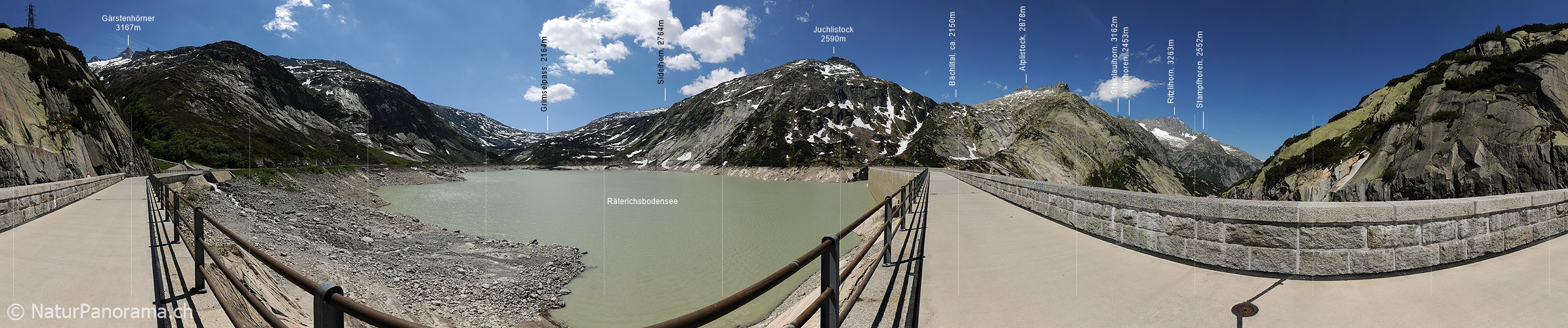 P007705: 360 ° panorama dam Räterichsbodensee (reservoir)