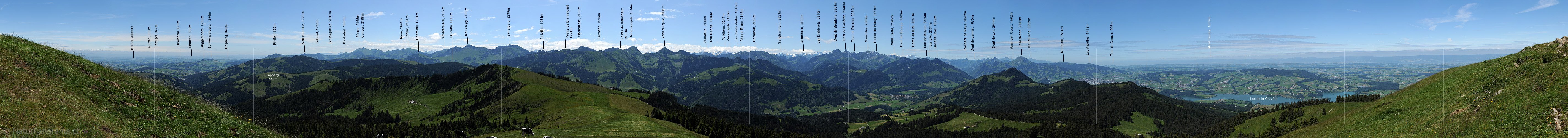 P007783: Gipfelpanoramabild La Berra (Freiburger Alpen)
