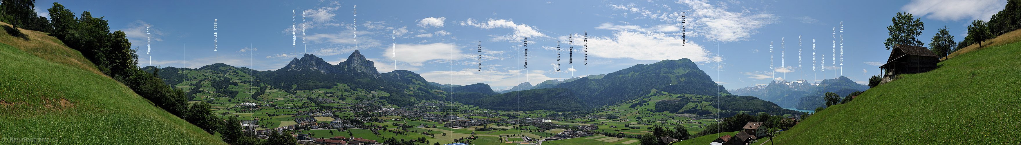 P007797: Panoramabild Schwyz, Kleiner Mythen und Grosser Mythen