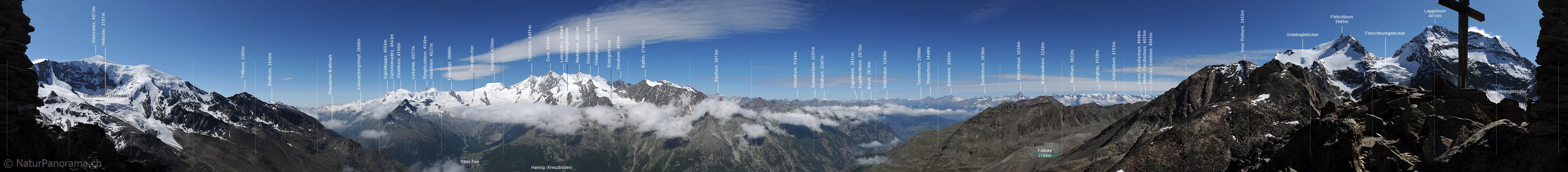 P007905: 360° Gipfelpanorama Jegihorn (Saastal)