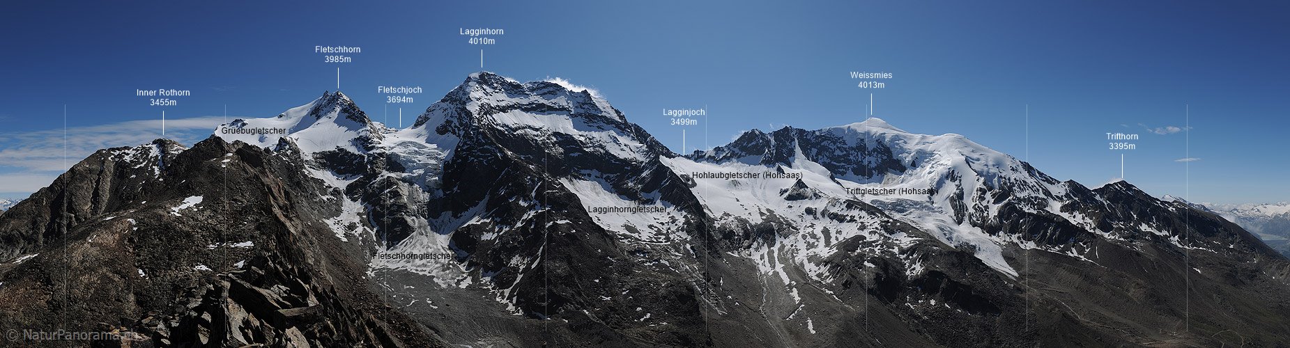 P007907: Panoramabild Fletschhorn, Lagginhorn und Weissmies