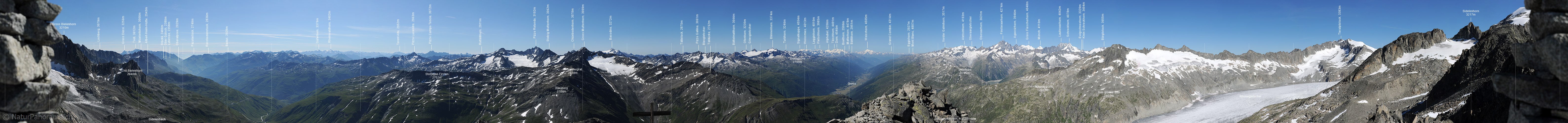 P007931: 360° Summit panorama Klein Furkahorn (Furka, Switzerland)