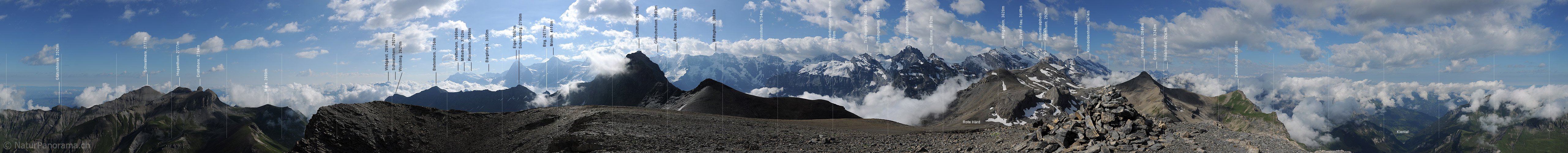P007967: Gipfelpanorama Chilchflue (Jungfrauregion)