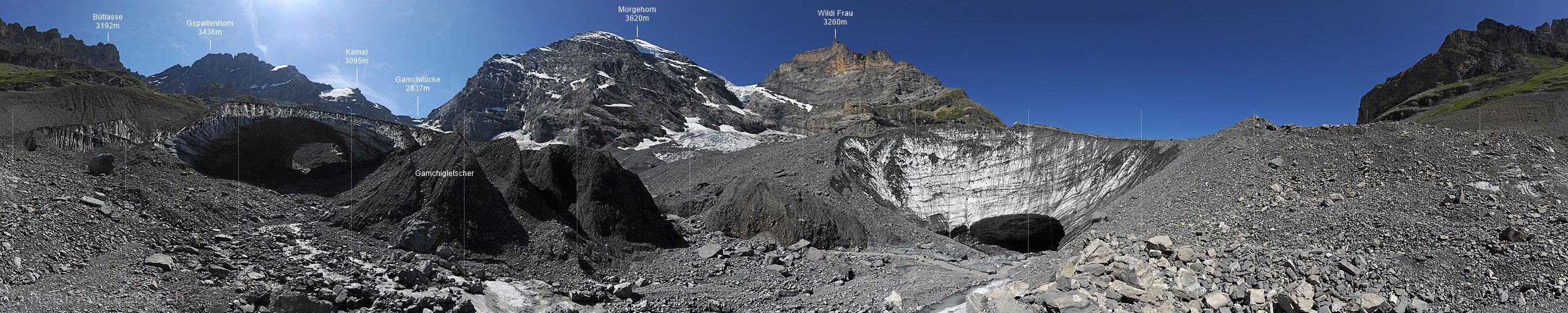 P007991: Panoramabild Gletscherlandschaft am Gamchigletscher