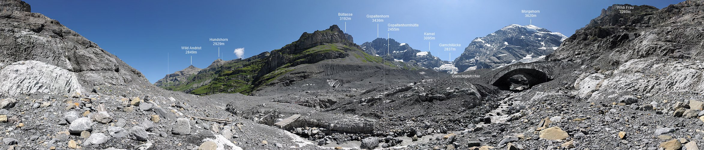 P007995: Panoramabild Gletschertunnel am Gamchigletscher